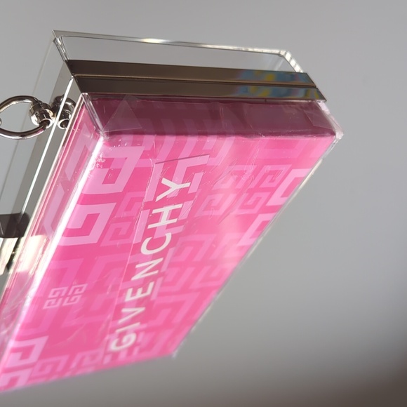 Givenchy Fuchsia Geometric Paper SHOPPING BAG UPCYCLED Box Clutch - Picture 6 of 8